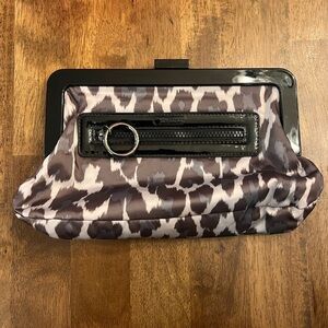 LeSportsac Boutique Black and Gray Clutch Leopard print Y2K vintage clutch